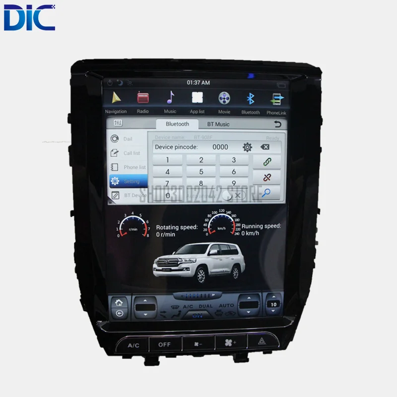 Clearance DLC vertical Screen Android system 12.1inch 32GB radio Steering-Wheel bluetooth USB For toyota Land Cruiser 2007-2015 3