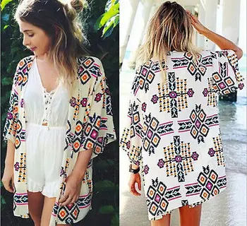

Women Bikini Cover-Ups Swimwear Cardigans Beach Bikini Cover Up Dress Kaftan Shirt Blouse Cardigan Top Bathing Suit