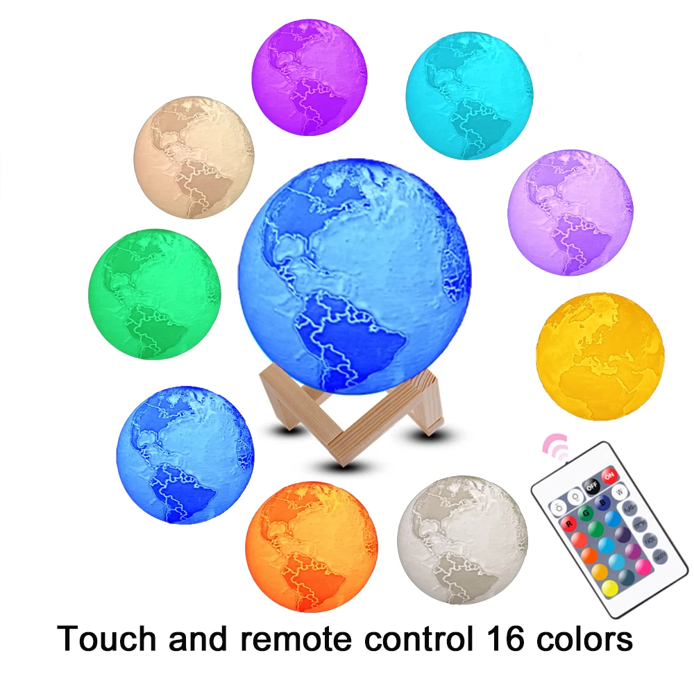 

3D Print LED Night Light USB Rechargeable Bedroom Light Remote Control Bookcase Decoration Baby Nursery Gift Lamp