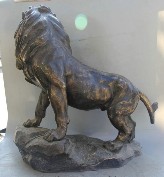 SCY JP S0524 2" Китайский Бронзовый Народная Фэн-Шуй животных Ожесточенные Хуэй Фэн скульптура льва Скидка 35