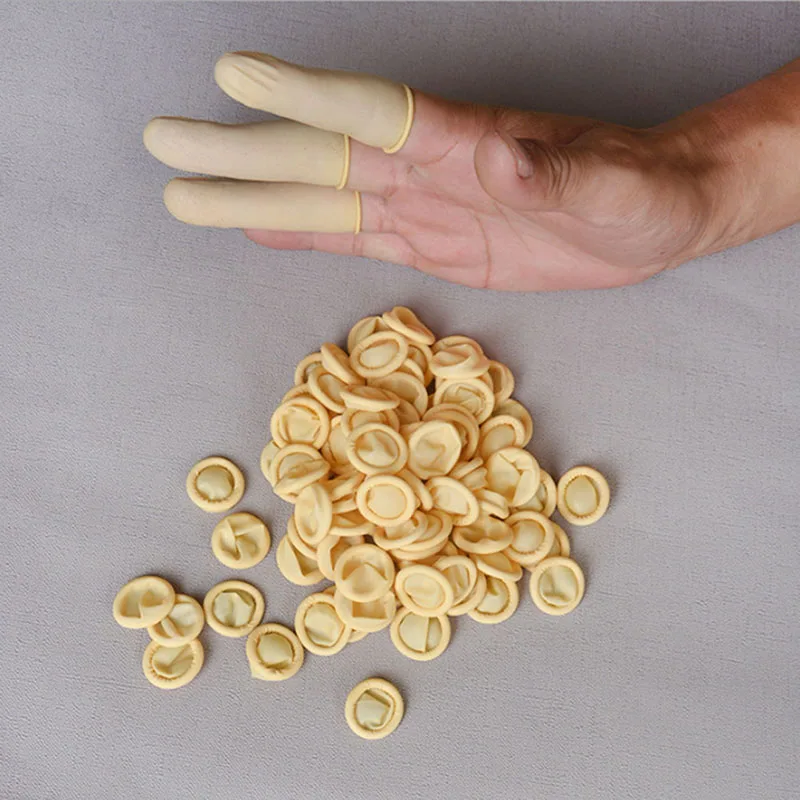 

Rubber Disposable Latex Finger Cot Stall Anti Static Fingerstall Protective Safety Gloves