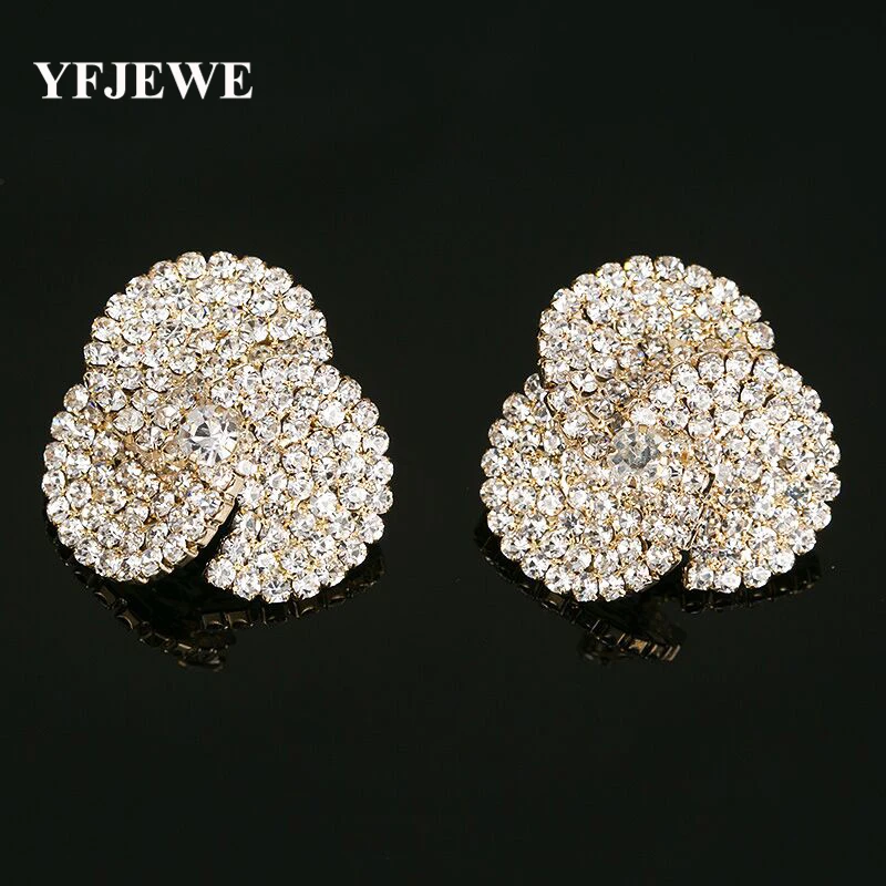 Женские серьги гвоздики с кристаллами золотистого цвета # E237|colorful stud earings|stud