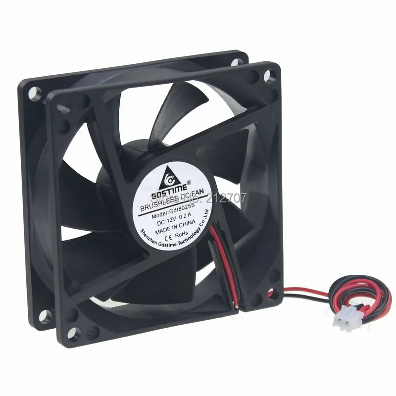 Ventilador de Refrigeração do Motor Lote Gdstime 2pin 12 v 80mm x mm 25 80 8025 dc 10 Pçs - - Imagem 3