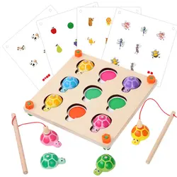 Игра памяти и рыбалка 2 в 1 деревянные игрушки для детей дошкольного возраста семейные вечерние интерактивные игрушки