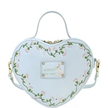 Женские Модные из искусственной кожи Сумки Дамы Вышивка с цветочной кролик сумки сука любовь Форма Малый Maiden сумки через плечо