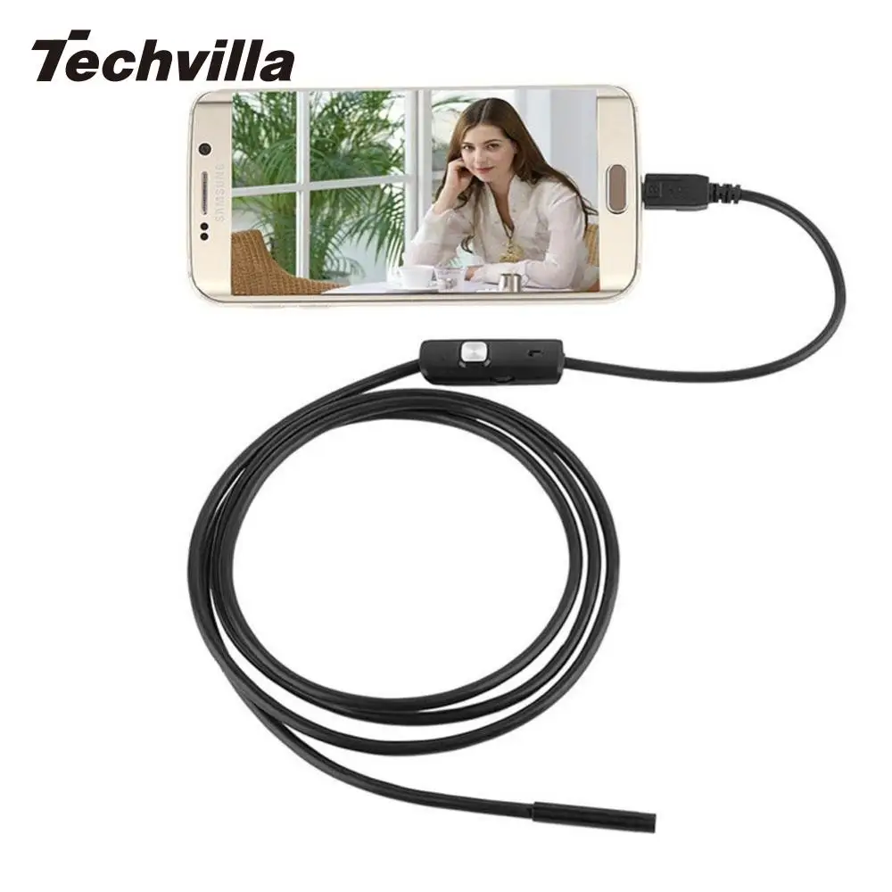 techvilla Portable 1M 7mm Android Endoscope Inspection USB Borescope 6LED Tube Snake Camera Mini Micro Cameras | Мобильные телефоны