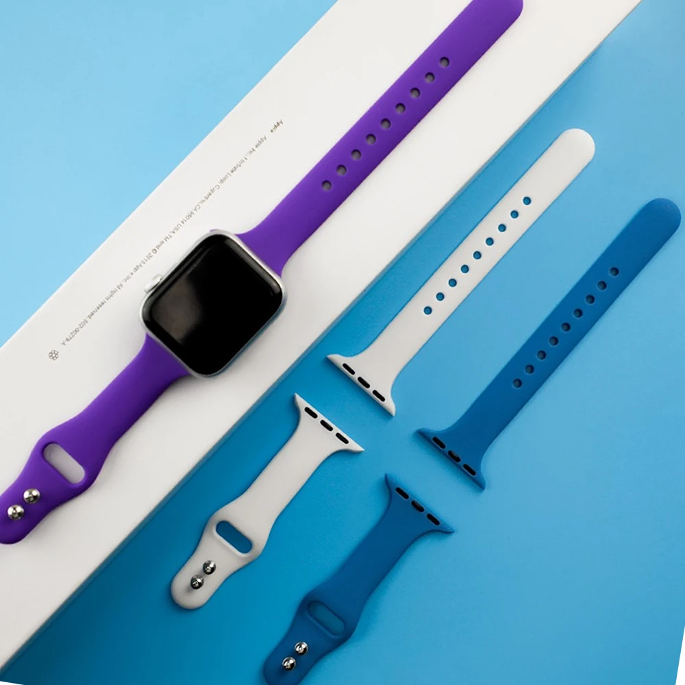 

Silicone Strap For Apple Watch band 38mm 42mm iWatch 4 band 44mm 40mm Sport belt Bracelet correa Apple watch 4 3 2 1 Accessories