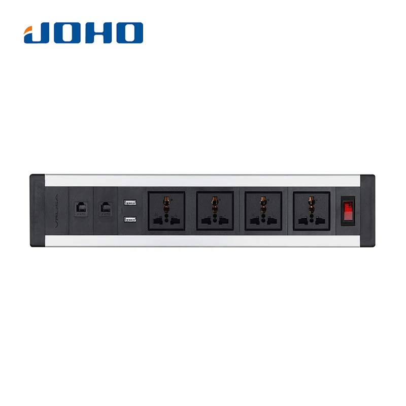 JOHO Desktop Sockets Dual USB 4 Sockets 2 RJ45 Charger Switch 10A/16A for Universal Portable Computers Desktop Data Cable JOHO Desktop Sockets Dual USB 4 Sockets 2 RJ45 Charger Switch 10A/16A for Universal Portable Computers Desktop Data Cable