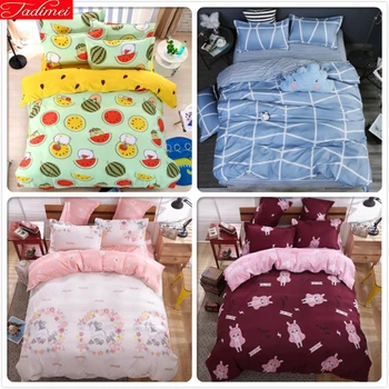 

3/4 pcs Bedding Set 1.5m 1.8m 2.0m Bedsheet Duvet Cover Pillowcase Sets Kids Single Twin Double Queen Size Bedclothes Bed Linens
