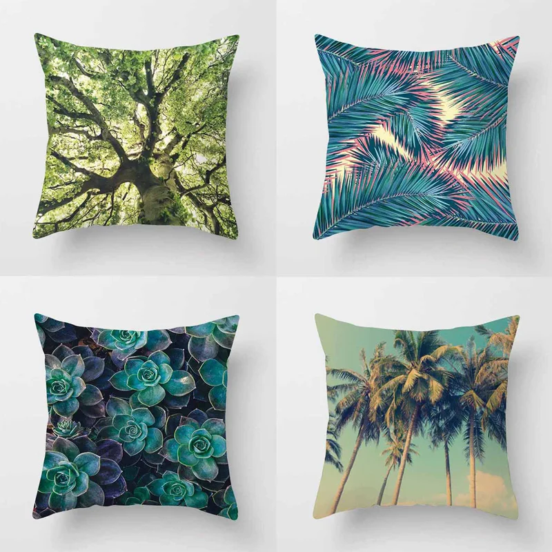 New Pillow Cases plant Printed Pillow Case Cover Square 45cm*45cm Polyester Pillowcase Home Decorative zara*women 1pcs