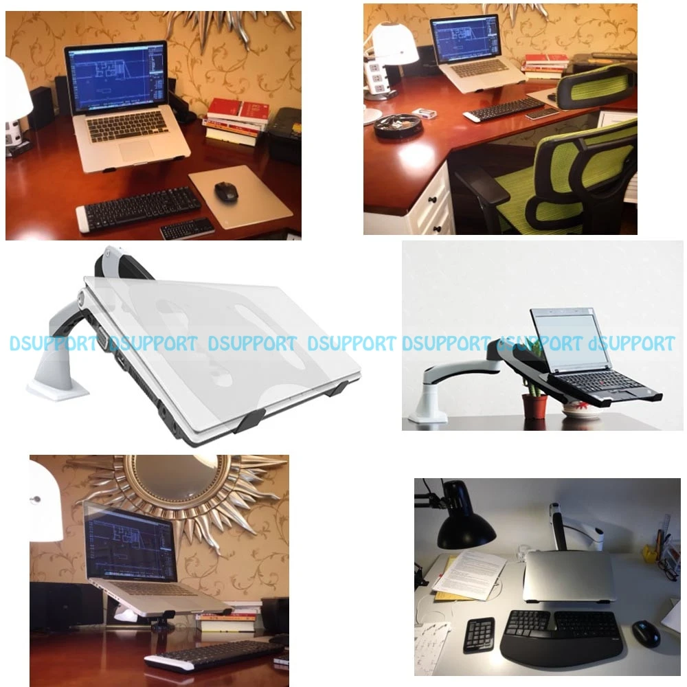 GM112FC-D полный движения рабочего Тетрадь владелец ноутбука Дисплей кронштейн с аудио и USB Порты и разъёмы 17 дюймов Lapdesk