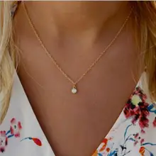 Tenande панк маленькие хрустальные ожерелья подвески для женщин простой стиль золотого цвета ожерелье-цепочка с подвеской вечерние ювелирные изделия Femme Colar