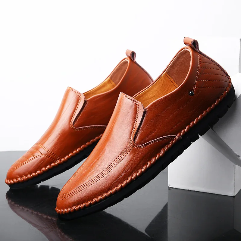 Conduite chocolat Plat Autumm Sur jaune Pour Classics Hommes Mocassins Glissement Chaussures Printemps Noir Casual Solide AnqT4Pw