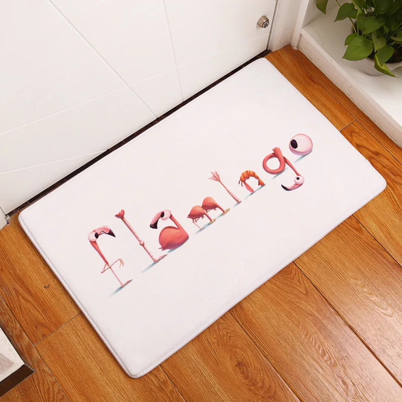 MDCT Cute Pink Flamingo Design Floor Mats Home Decorative Mats Anti