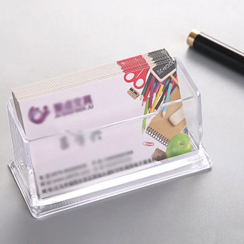 

Clear Desk Shelf Box storage Display Stand Plastic transparent Desktop Business Card Holders
