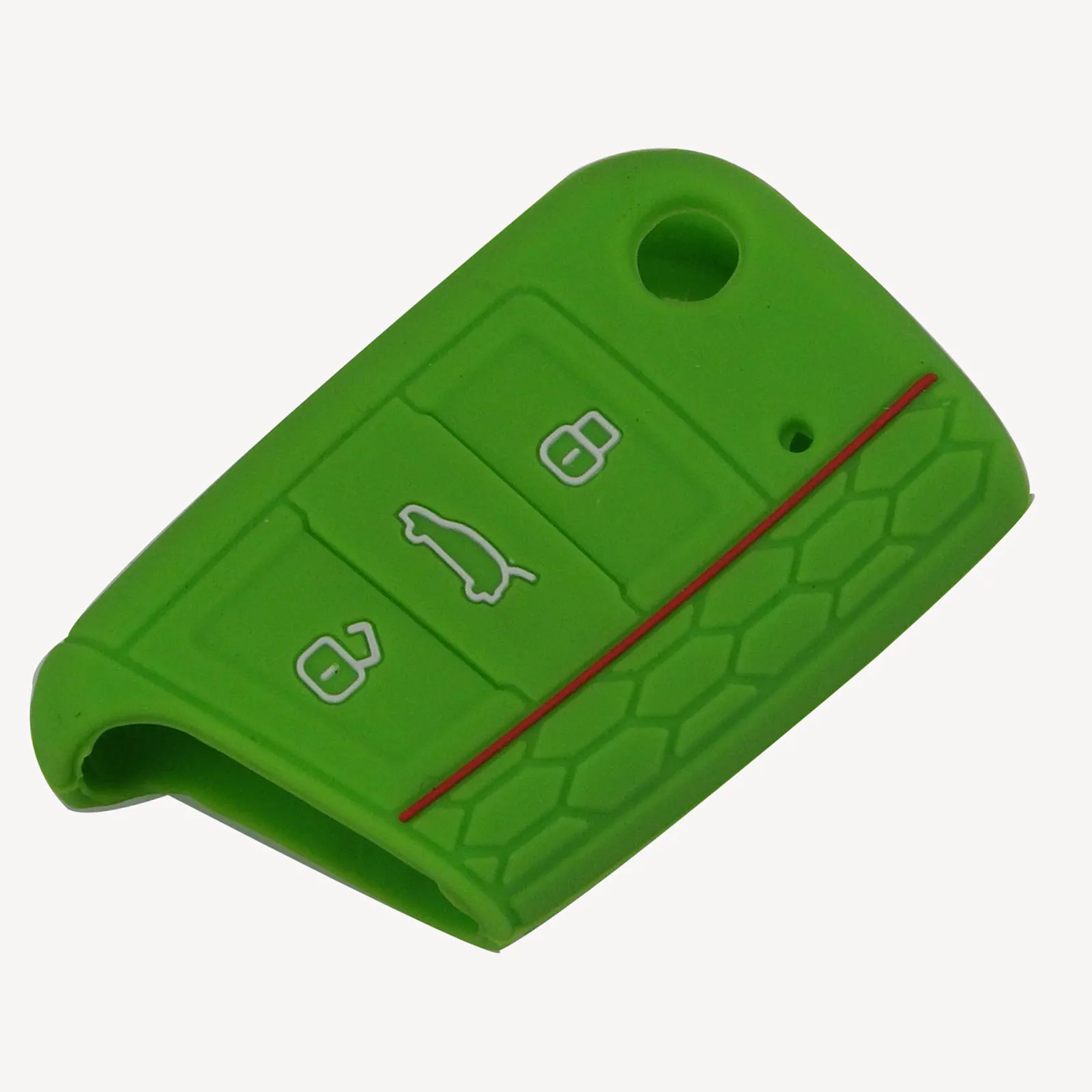 Jingyuqin 20 шт./лот силиконовый чехол для ключей Volkswagen VW Golf 7 mk7 Skoda Octavia A7 чехол для ключей - Название цвета: Green