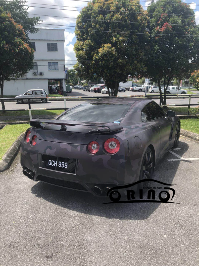 Black Grey Car Sticker Wrap-4
