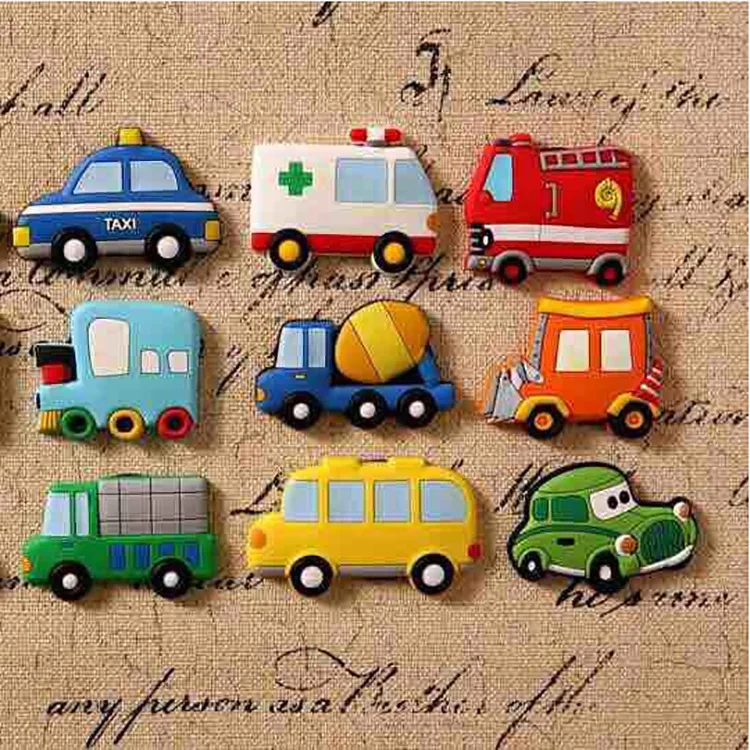 5 шт. креативные магниты на холодильник в мультяшном автомобиле для детей