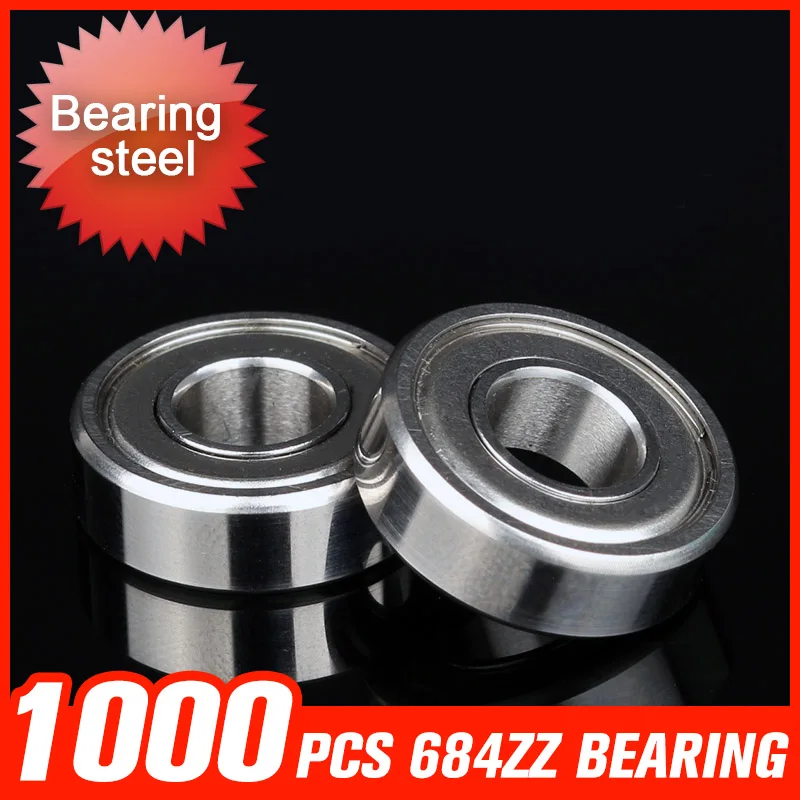 

1000pcs 684ZZ Bearing 9x4x4mm Double Sheilded Bearings For Nail Machine Pipe Machine Impeller Pump Tool Accessories