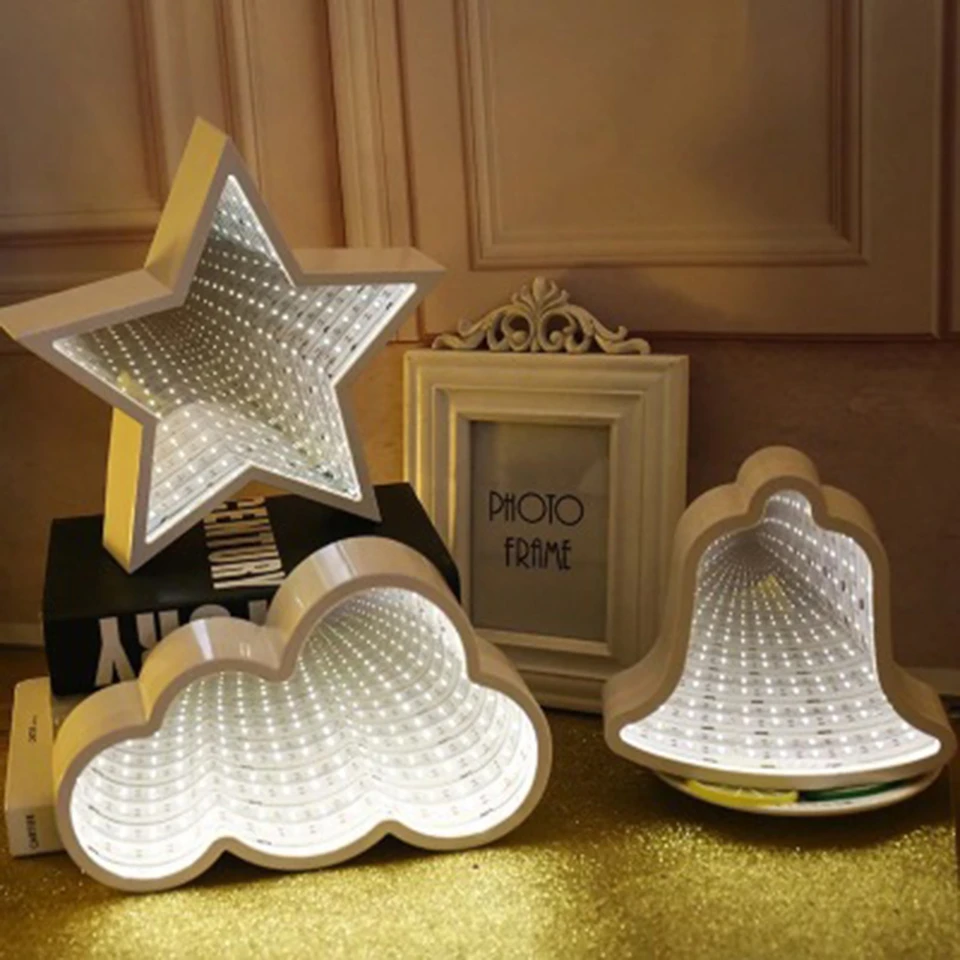 Xsky Led ナイトライトトンネル照明効果常夜灯 3d クリスマスツリークラウドメイクアップミラーランプ家の装飾 Led 照明器具 Led Night Lights Aliexpress