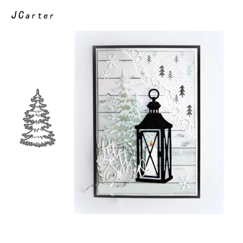 

JCarter Snowy Pine Tree Metal Cutting Dies for Scrapbooking DIY Album Embossing Folder Card Photo Template Background Stencil
