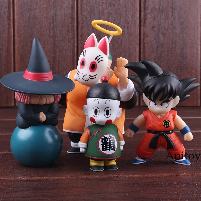 Anime Dragon Ball Action Figure Son Goku Gohan Chiaotzu Puar Uranai Baba Master Roshi Pilaf Dragon Ball Figure PVC Toys 4pcs/set - Цвет: B