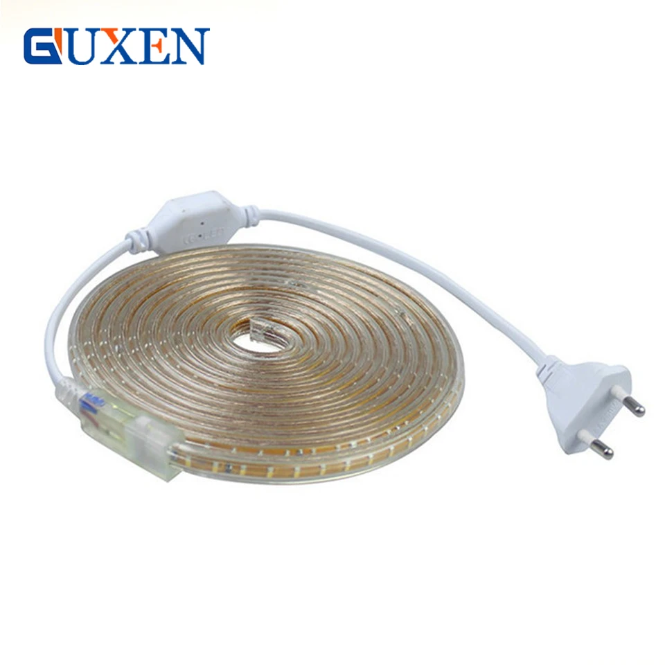 GUXEN 2835 120 светодиодный s/M 220 В IP67 Водонепроницаемый Светодиодные ленты 1 м-25 м с ЕС