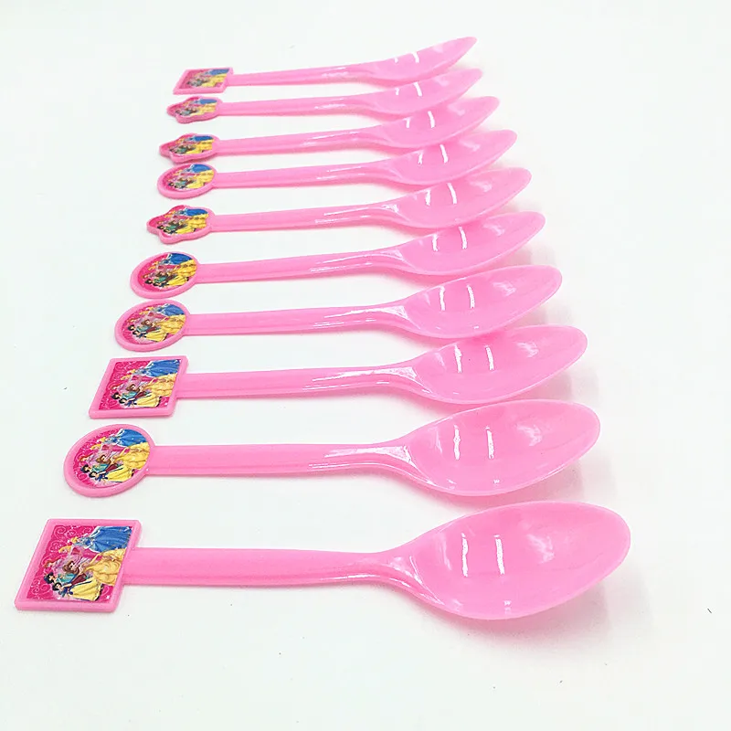 10pcs Princess plastic spoons kids birthday party supplies six