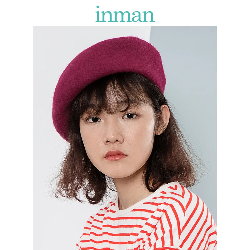 

INMAN Autumn And Winter Female Wool British Style Korean Berets Japanese Wild Models Knitting Artist Cap Pumpkin Hat