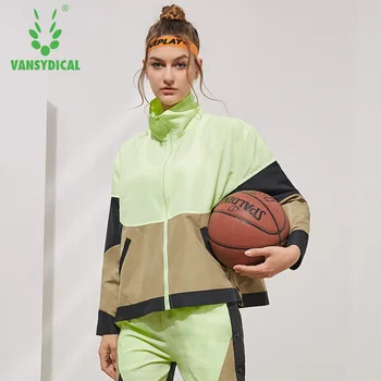 

2019 Women's Europe and the United States New Fitness Running Outdoor Sports Long Sleeve Jacket Colorblocking Zipper