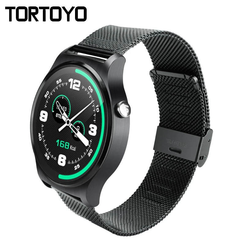 

TORTOYO GW01 Bluetooth Smart Watch Phone Round Screen Sports Wristband Smartwatch Clock Steel Band Push Message For iOS Android