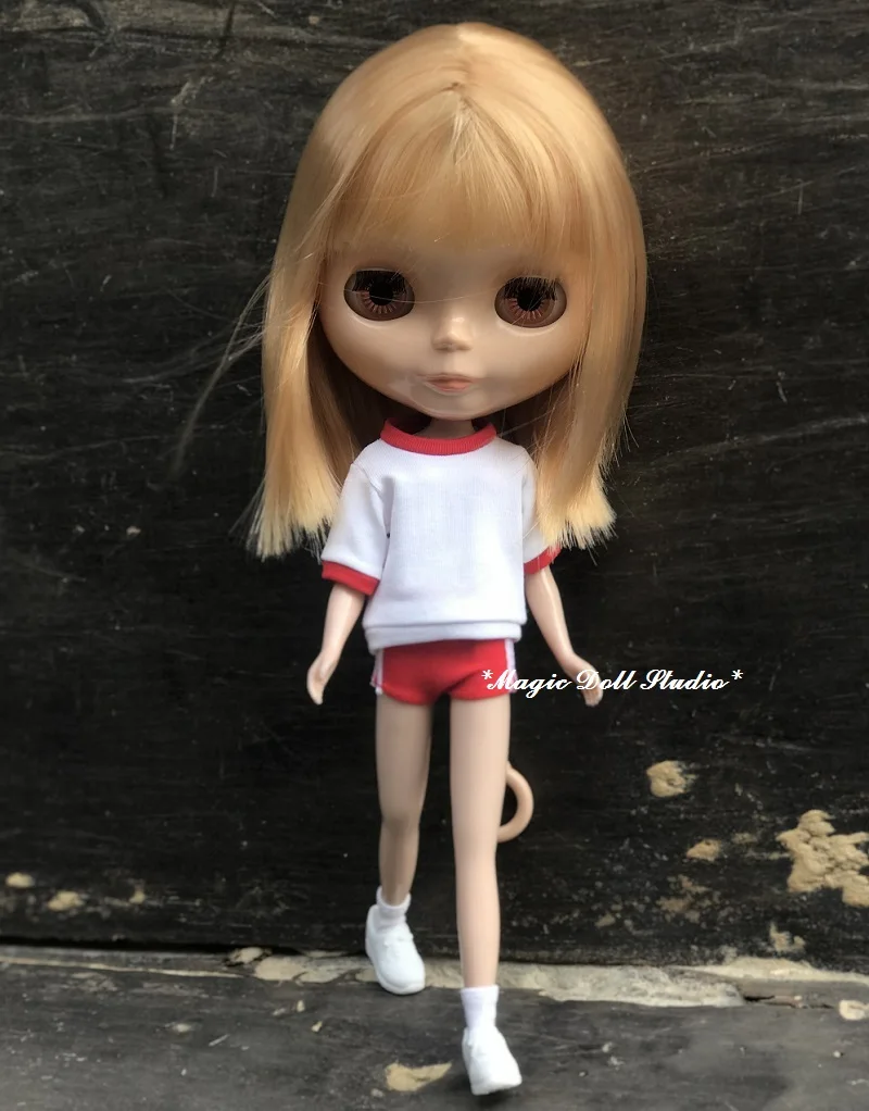 [MG607] 11," Neoblythe кукла наряды# с короткими рукавами средней школы спортивный костюм подходит для Neoblythe Licca кукла azone одежда