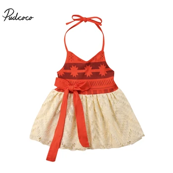 

pudcoco Children Baby Girls Sleeveless dress girls Ethnic style summer bandage dresses Toddler Bowknot Party dress girl