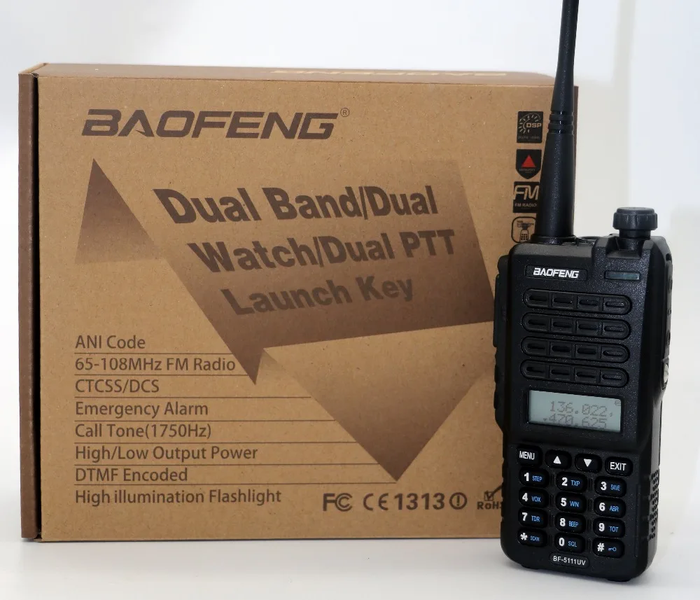 

2pcs BaoFeng BF-5111UV Walkie Talkie CB Radio 128CH 5W Dual Band Dual PPT Portable Radio FM flashlight Transceiver for hunting