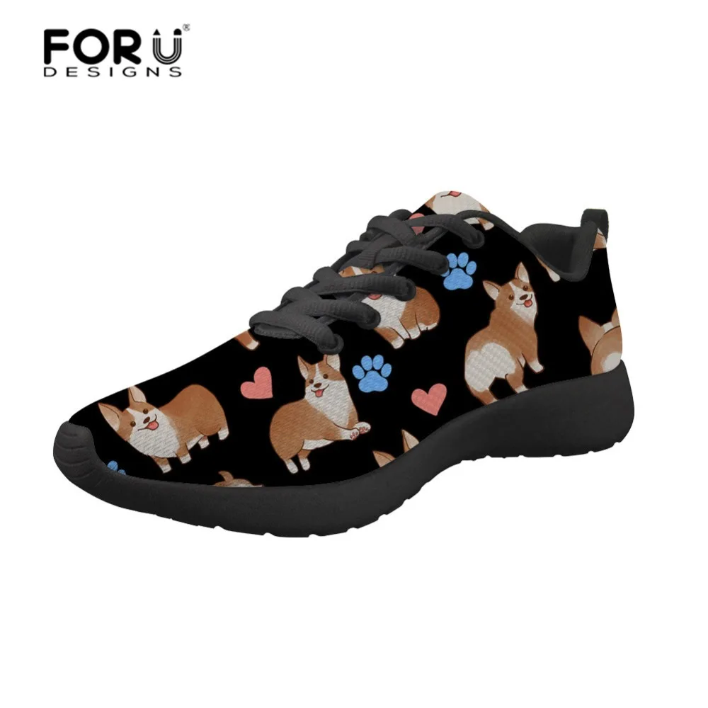 

FORUDESIGNS Corgi Men Sneakers Comfortable Casual Shoes Mens Shoes For Men Lace-Up Fashion Flat Running Shoes Zapatillas Hombre