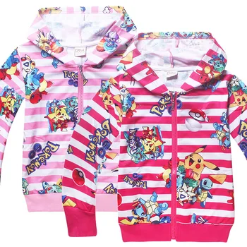 

Kids POKEMON zipped Hoodies Sweatshirt Cotton Pikachu Pikachu Boys Girls Cosplay Costumes Long sleeve hoodies T-shirt Clothing