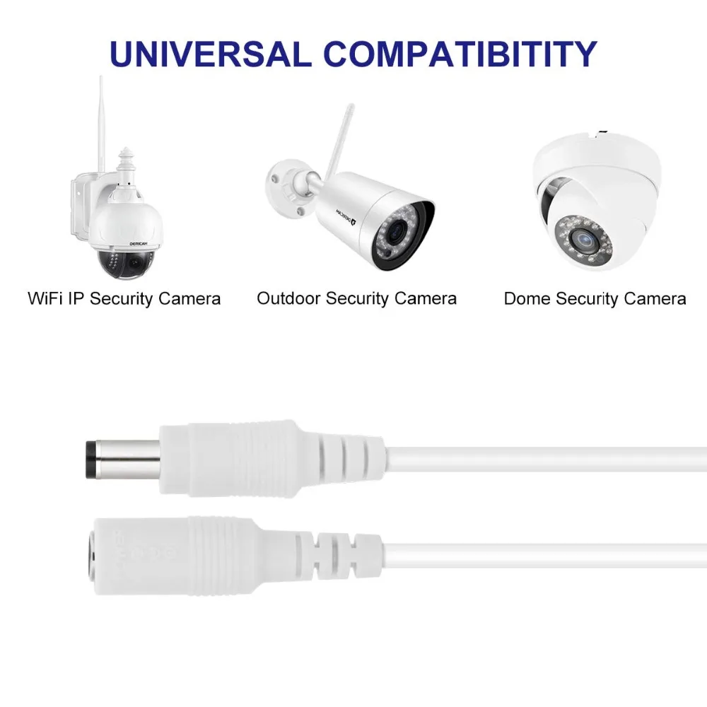  DC12V Extension Cable Connector 10FT 20FT 30FT Universal Power Cord Adapter 5.5mmx2.1mm For LED Str - 33004314580