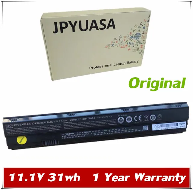 

7XINbox 11.1V 31wh Original W517BAT-3 Laptop Battery For Clevo 6-87-W517S-3C9 3ICR19/66 W517BAT-3