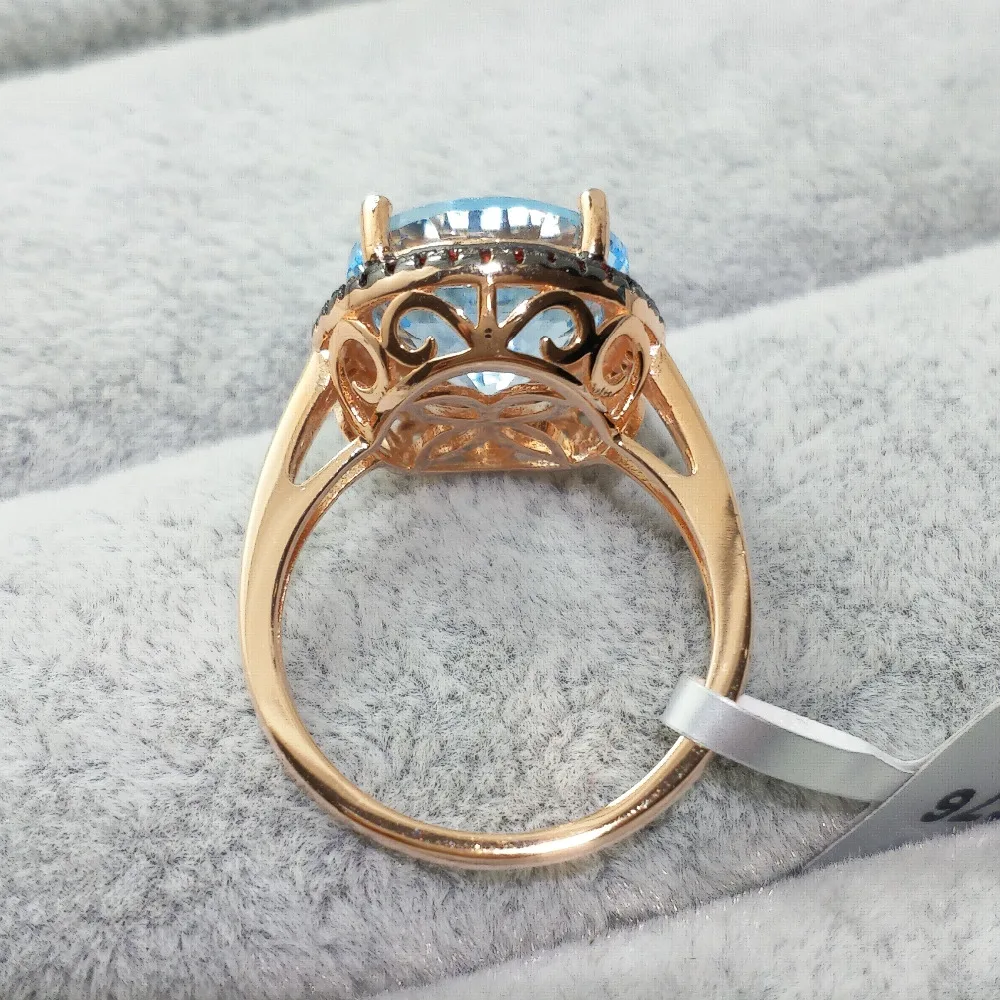 FLZB, кольцо из розового золота Натуральный топаз Круглый 12 мм 6.5ct из стерлингового серебра 925 пробы с покрытием из розового золота 32 шт гранат хорошее модное кольцо
