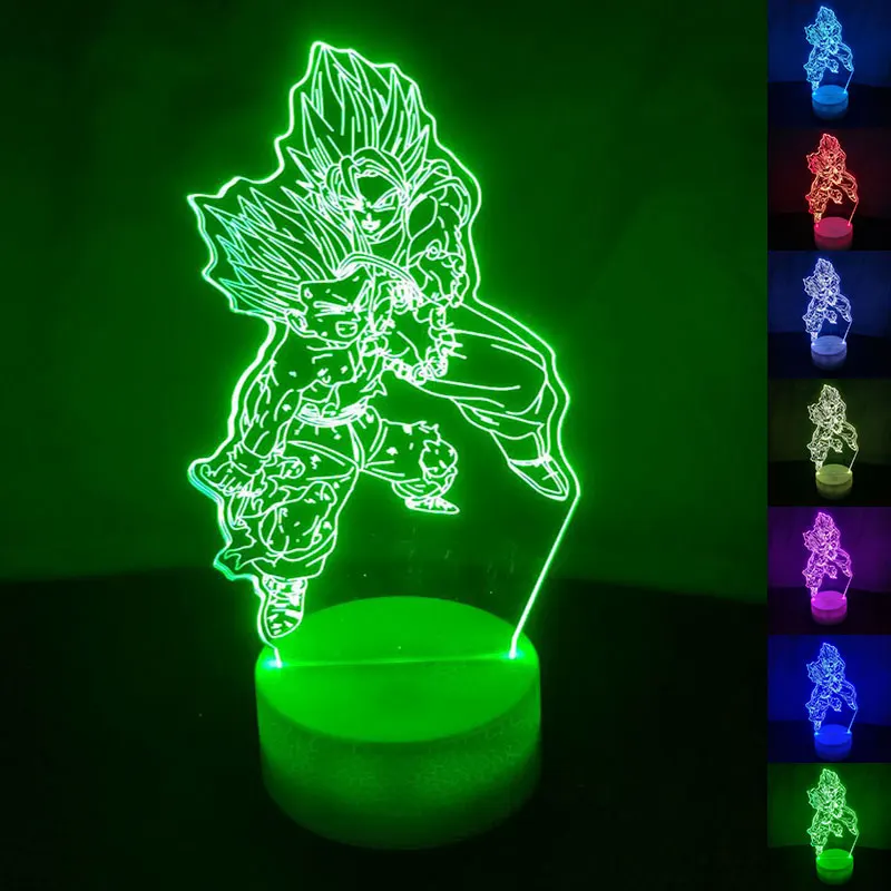 

Dragon Ball Z Saiyan Son Goku 3D LED Night Light 7 Colors Change Desk Table Lamp Bedroom Sleep Lighting Fixture Decor Gifts