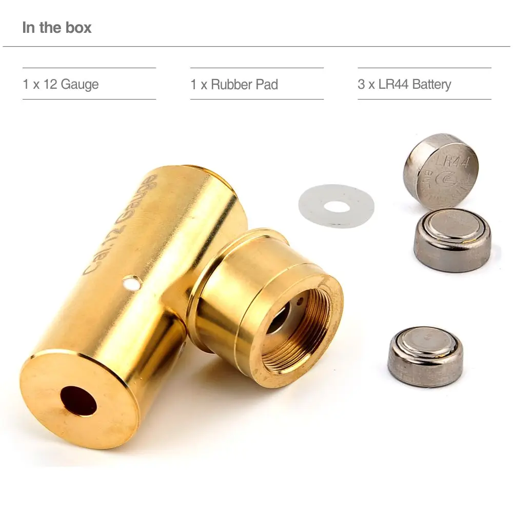 

Outdoor Hunting Accessories, Red Dot Training Bullet High Accurate Laser Sighter Boresighter with 12Gauge Caliber for Gun