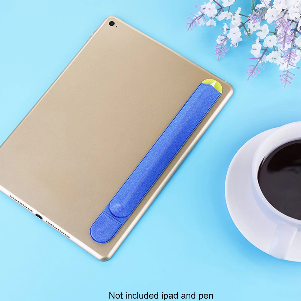 

Artificial Flannel Back Adhesive Portable Scratch Prevention Elastic Sticker Pocket Holder Non Slip Pencil Case For IPad