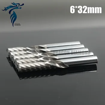 

5pcs 6*32MM Single Flute Spiral Drill Bits, Carbide Cutters, CNC Engraving Tools, End Milling on Wood, PVC, Acrylic