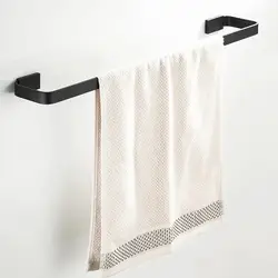 Новый простой черный квадрат трубки полотенце Бар Ванная комната аппаратных кулон ванная комната 57 см длинные настенный одной вешалка для