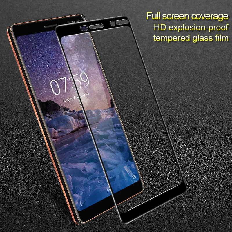 

IMAK For Nokia 7 Plus 7+ Smart Phone 9H Premium Glass 2.5D Tempered Glass Full Coverage Protection Screen Protective Film Front