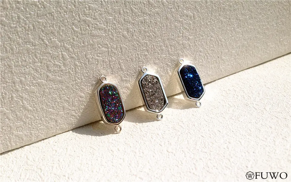 Aura Druzy Agate Bezel Connector 11