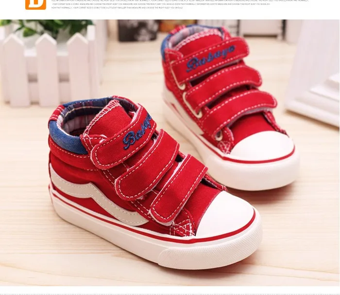 2016 New Jeans Children Shoes Brand Autumn Canvas Patchwork Hook Loop Rubber Kids Shoes Fabric Blue Navy Red Girls  Boys Sneaker 484 (12)