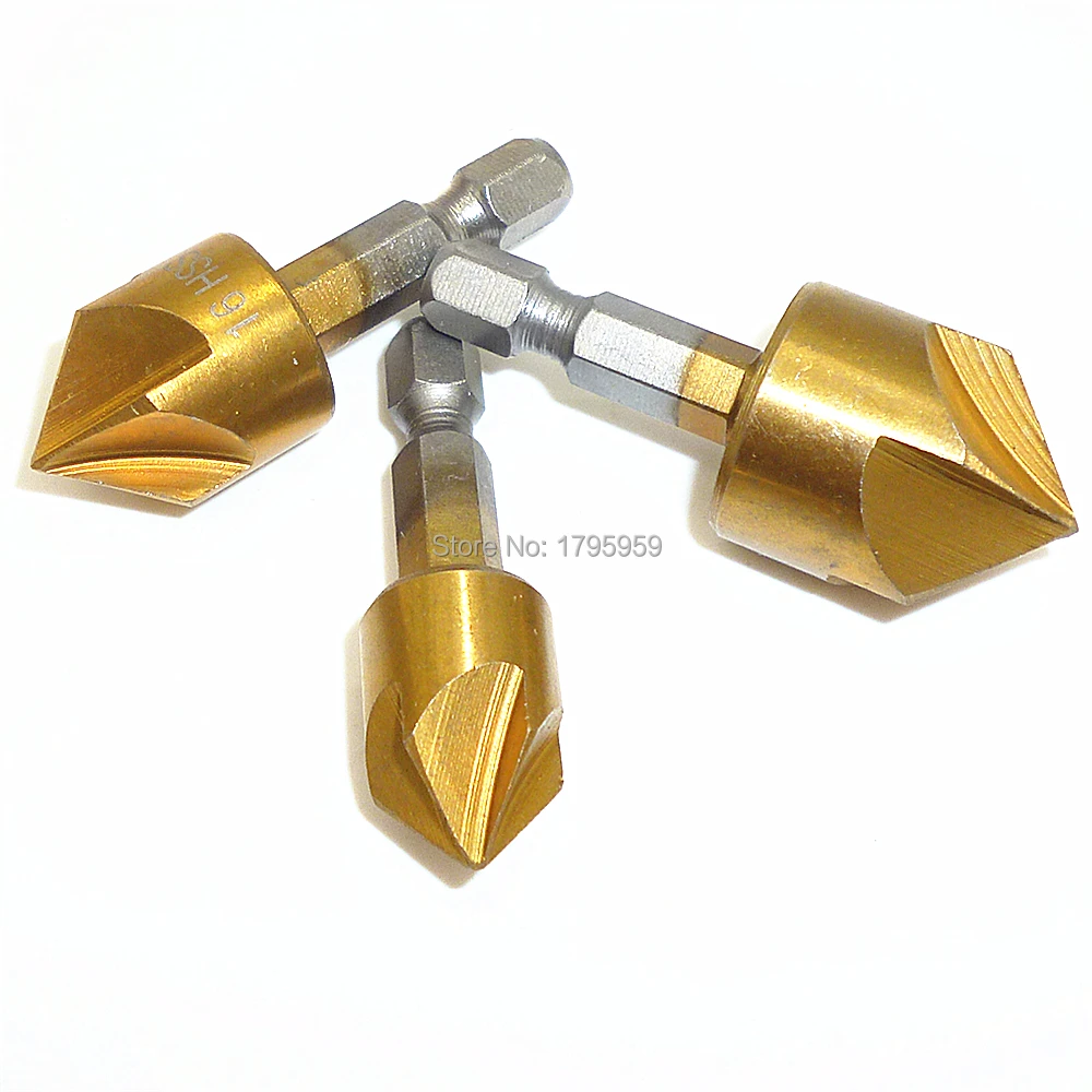 Buy 3pc HSS Countersink Drill Bit Set 1/4" Hex Shank 5