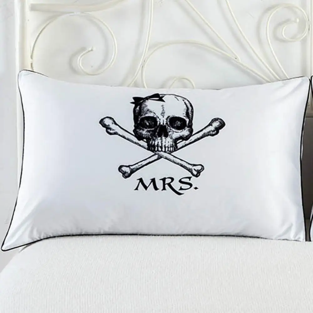 ZT1001-21 Women Skull Couple Pillowcase