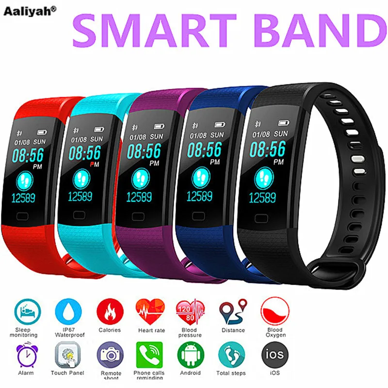 

[Aaliyah] Y5 smart bracelet men and women fitness tracker Y5 Smartband information push smart arm band PK mi band 3